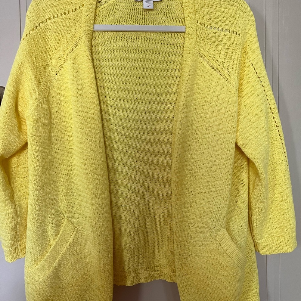 Yellow Open-Front Women's Sweater
